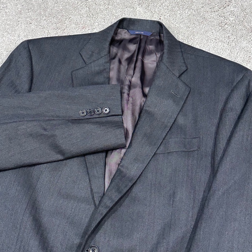 Brooks Brothers SAXON‎ 1818 Madison Men's Charcoal Wool Blazer Sport Coat 44L
